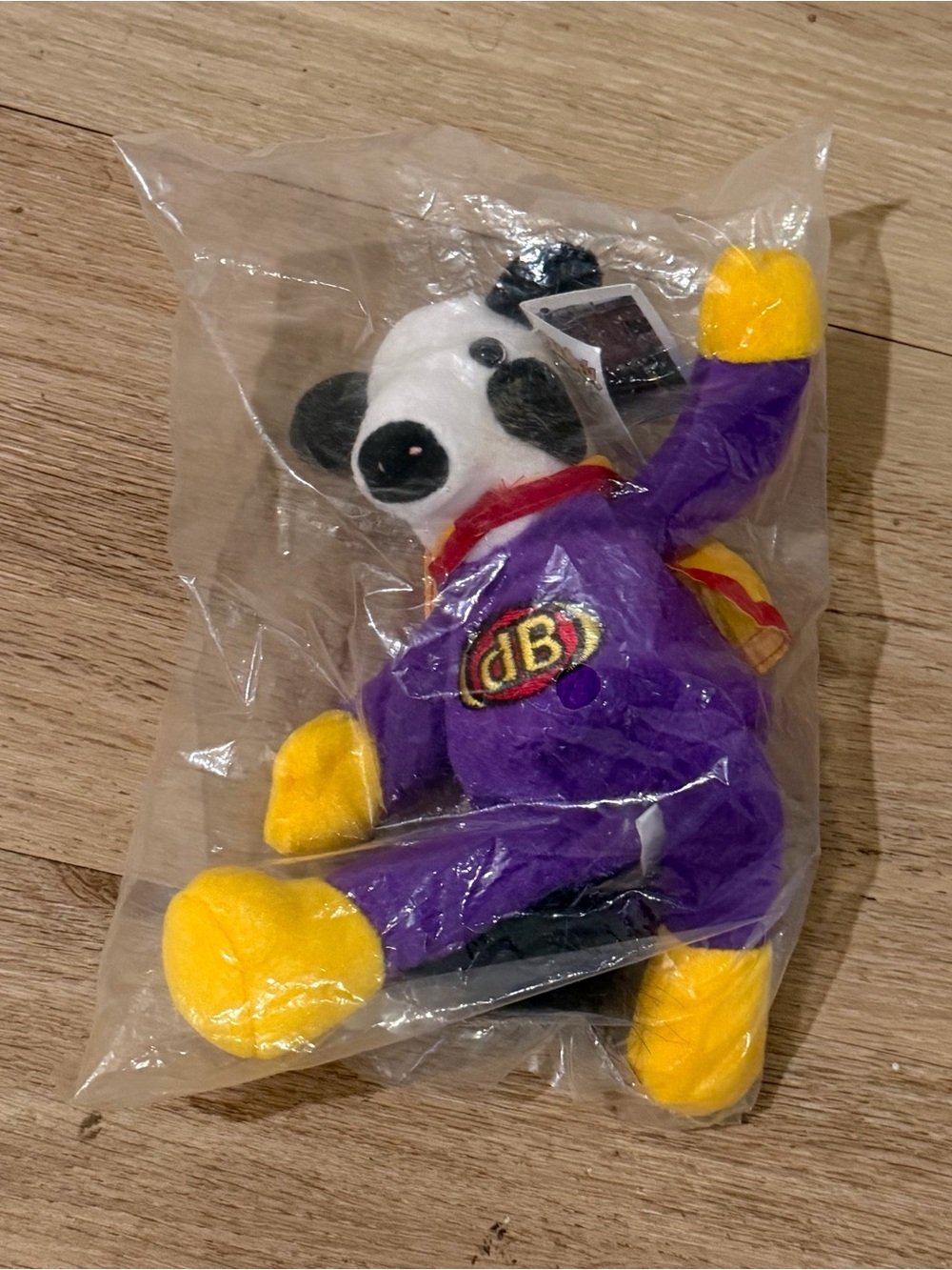 2004 Chick Fil A Decibell Superhero Cow with Cape Stuffed Beanbag Plush Toy NWT